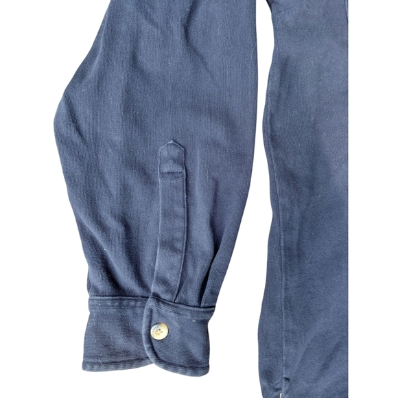 Nautica Navy Shirt with Plaid and Yellow Details - Picture 5 of 6